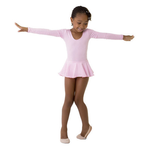Детский спортивный боди с юбочкой для танцев и гимнастики VS-Sport CO-3376-P розовый размер L(134-140) фото №6