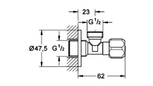 Вентиль кутовий Grohe angle valve (2201600M) фото №2