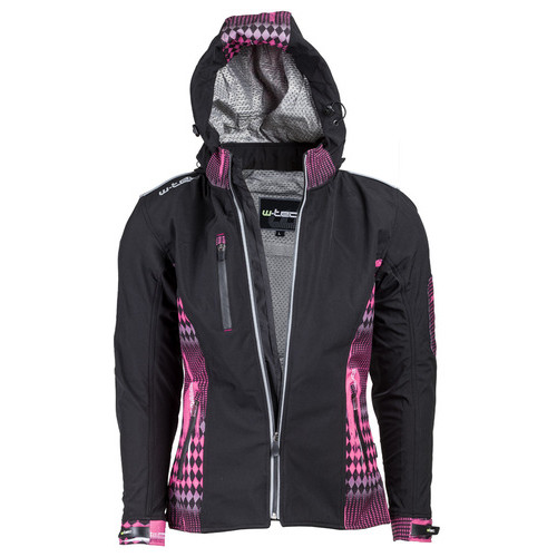 Жіноча мото-куртка з капюшоном W-TEC Pestalozza NF-2781- розмір S/чорно-рожева (12050-1-S) фото №2