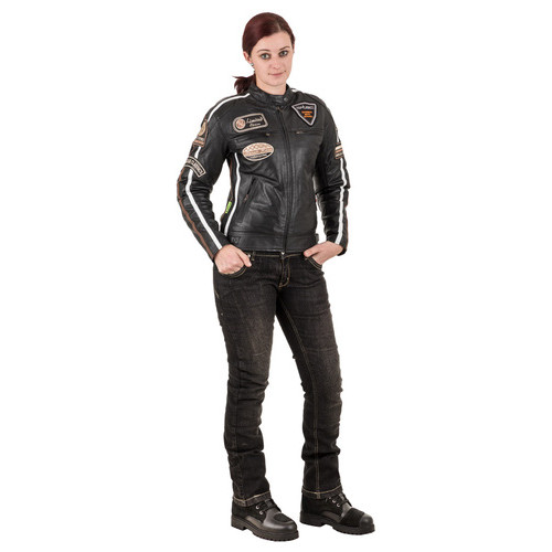 Жіноча шкіряна мотокуртка W-TEC Sheawen Lady - чорна/XXL (16434-XXL) фото №5