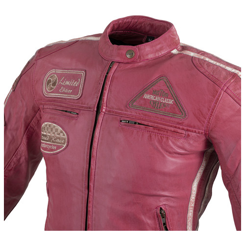 Жіноча шкіряна мотокуртка W-TEC Sheawen Lady Pink - рожева/S (20537-S) фото №7