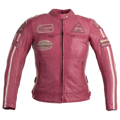 Жіноча шкіряна мотокуртка W-TEC Sheawen Lady Pink - рожева/S (20537-S) фото №1