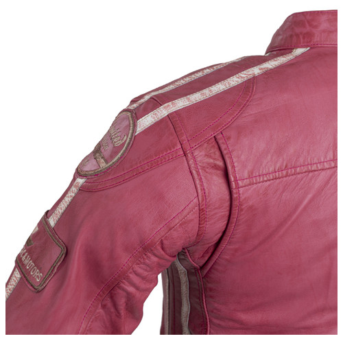 Жіноча шкіряна мотокуртка W-TEC Sheawen Lady Pink - рожева/S (20537-S) фото №10