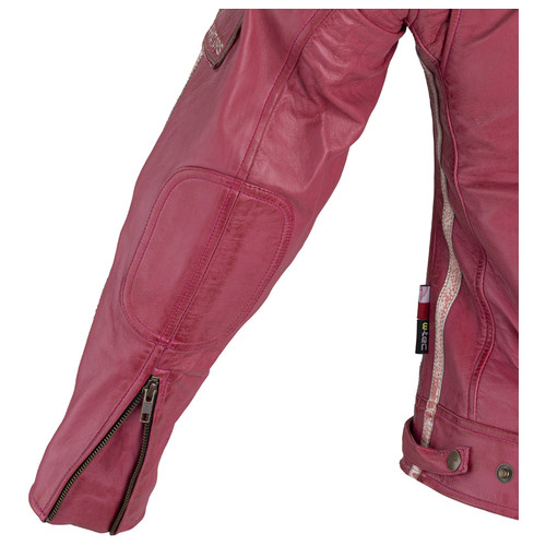 Жіноча шкіряна мотокуртка W-TEC Sheawen Lady Pink - рожева/S (20537-S) фото №11