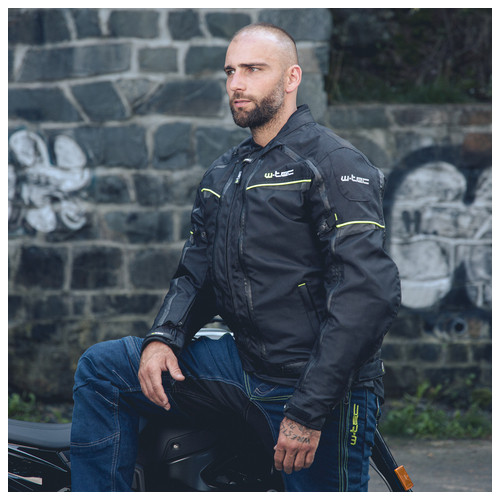 Мото-куртка W-TEC Progair - розмір 3XL/чорний-флуо (20745-3XL) фото №7