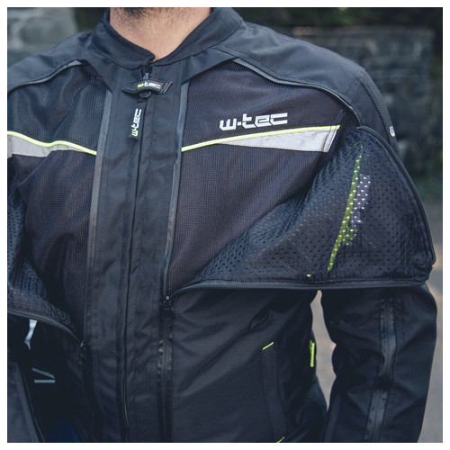 Мото-куртка W-TEC Progair - розмір 3XL/чорний-флуо (20745-3XL) фото №12