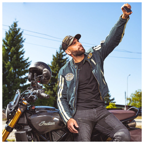 Чоловіча джинсова мотокуртка W-TEC Wildone - розмір 3XL (22904-3XL) фото №8