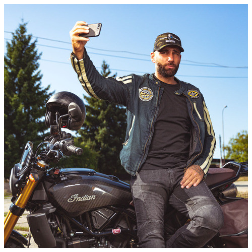 Чоловіча джинсова мотокуртка W-TEC Wildone - розмір 5XL (22904-5XL) фото №7