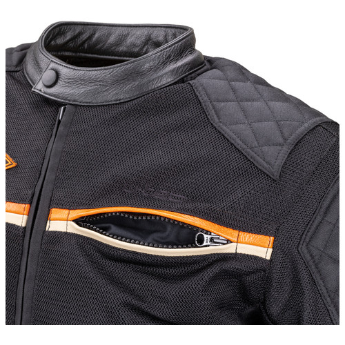 Чоловіча літня мото-куртка W-TEC 2Stripe - чорний / М (22162-M) фото №10