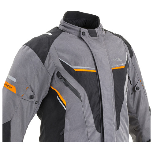 Чоловіча мото-куртка W-TEC Brandon - розмір L, чорно-сіро-жовтогаряча (21023-L-2) фото №6