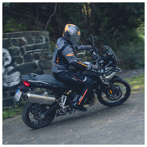 Чоловіча мото-куртка W-TEC Brandon - розмір S, чорно-сіро-жовтогаряча (21023-S-2) фото №4
