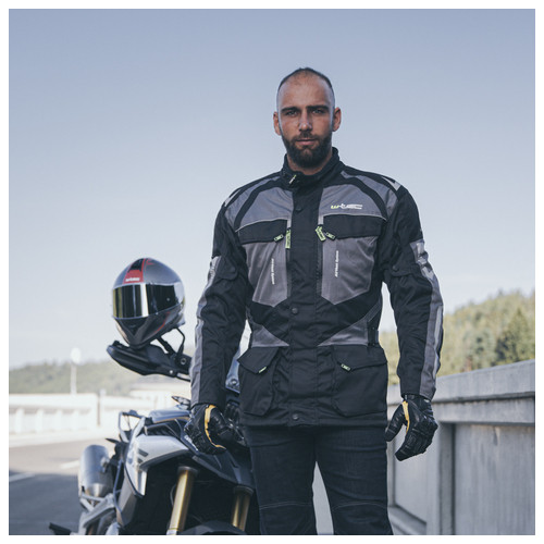 Чоловіча мото-куртка W-TEC Burdys Evo - розмір 3XL/чорно-сіра (21360-3XL-2) фото №2