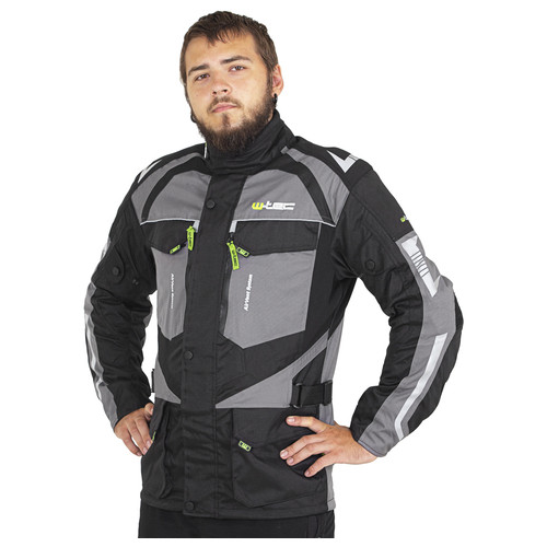 Чоловіча мото-куртка W-TEC Burdys Evo - розмір M, чорно-сіра (21360-M-2) фото №2
