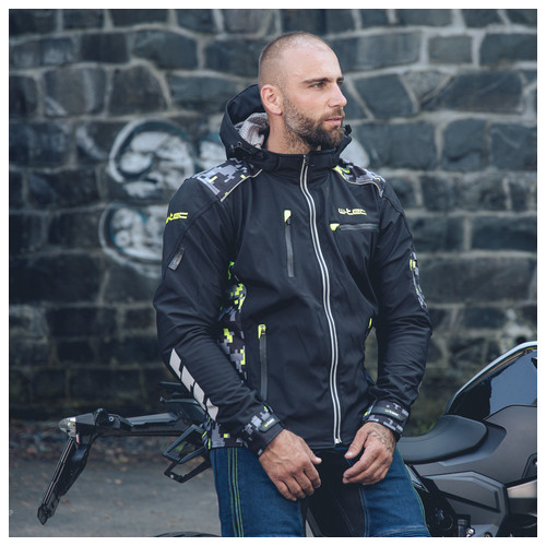 Чоловіча мото-куртка з капюшоном Softshell W-TEC Kybero - розмір 5XL/чорний (20736-5XL) фото №5