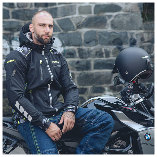 Чоловіча мото-куртка з капюшоном Softshell W-TEC Kybero - розмір 5XL/чорний (20736-5XL) фото №4