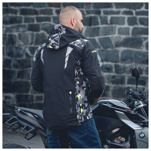 Чоловіча мото-куртка з капюшоном Softshell W-TEC Kybero - розмір 5XL/чорний (20736-5XL) фото №6