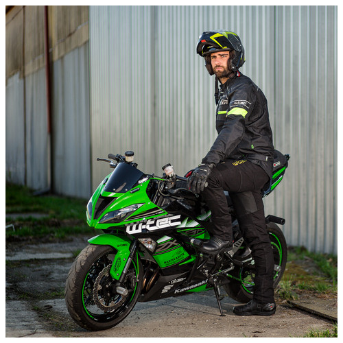 Чоловіча мотокуртка W-TEC Meltsch NF-2301 - чорна із зеленими неоновими вставками/розмір 4XL (15147-4XL) фото №5
