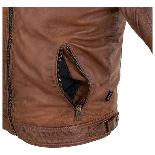 Чоловіча шкіряна куртка W-TEC Milano - коричневий / 3XL (22789-3XL-2) фото №6
