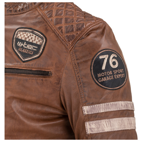 Чоловіча шкіряна куртка W-TEC Milano - коричневий / 3XL (22789-3XL-2) фото №5