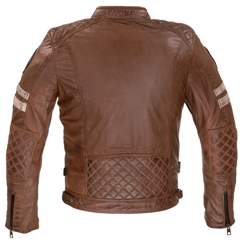 Чоловіча шкіряна куртка W-TEC Milano - коричневий / 3XL (22789-3XL-2) фото №3