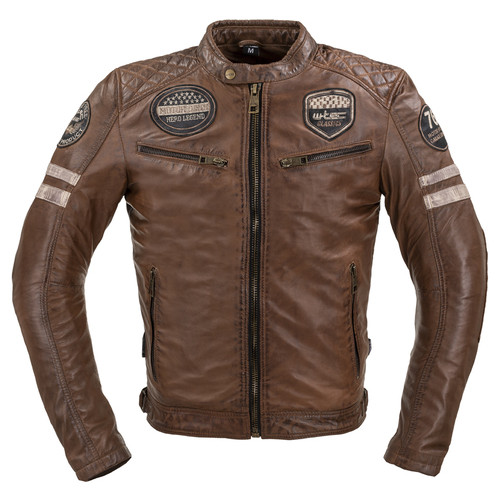 Чоловіча шкіряна куртка W-TEC Milano - коричневий / ХXL (22789-XXL-2) фото №1