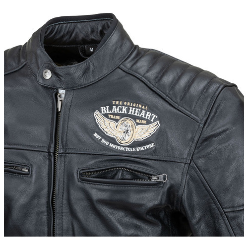 Чоловічі шкіряні мото куртки W-TEC Black Heart Wings Leather Jacket - чорний/4XL (22846-4XL) фото №10