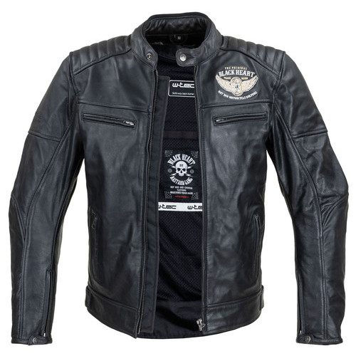Чоловічі шкіряні мото куртки W-TEC Black Heart Wings Leather Jacket - чорний/4XL (22846-4XL) фото №2