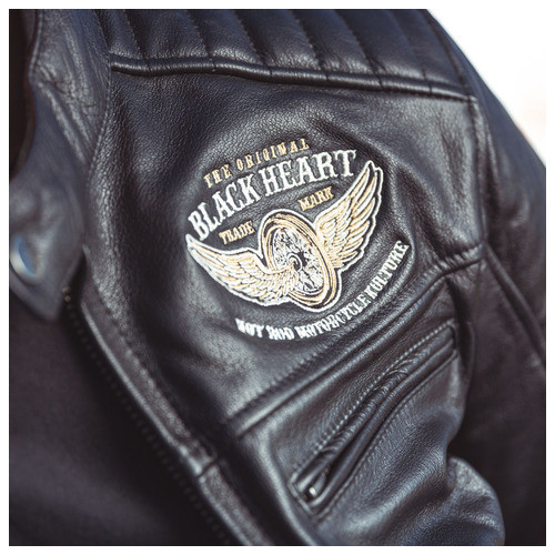 Чоловічі шкіряні мото куртки W-TEC Black Heart Wings Leather Jacket - чорний/4XL (22846-4XL) фото №15
