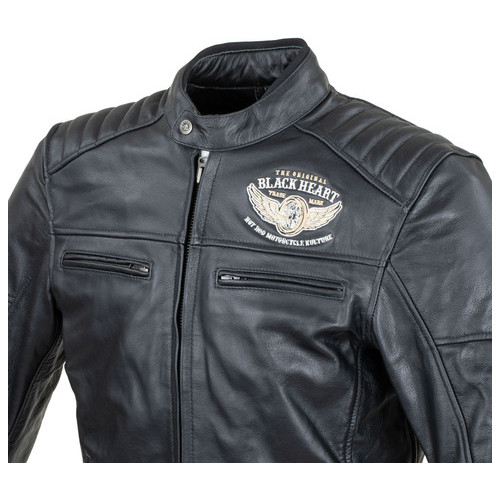 Чоловічі шкіряні мото куртки W-TEC Black Heart Wings Leather Jacket - чорний/4XL (22846-4XL) фото №9