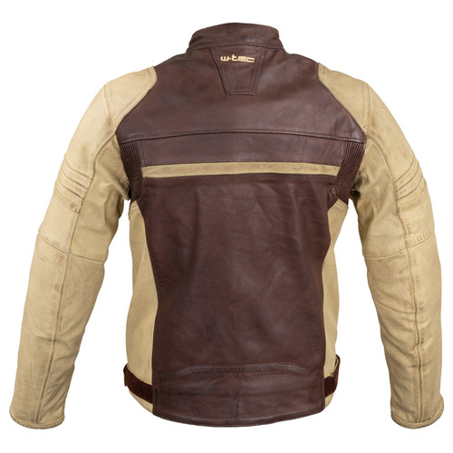 Чоловіча шкіряна мото куртка W-TEC Retro - коричнево-бежевий/3XL (22144-3XL) фото №7
