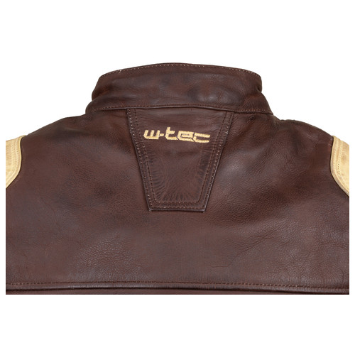 Чоловіча шкіряна мото куртка W-TEC Retro - коричнево-бежевий/3XL (22144-3XL) фото №10