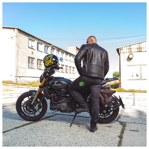 Чоловіча шкіряна мотокуртка W-TEC Makso - чорний / 3XL (22825-3XL) фото №13