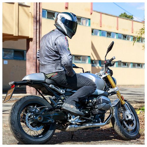 Чоловіча шкіряна мотокуртка W-TEC Sheawen Waxed Grey - сіра/розмір 6XL (22013-6XL) фото №4