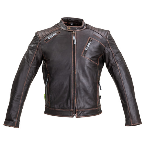 Шкіряна мото куртка W-TEC Embracer - темно-коричнева/5XL (21751-5XL) фото №1