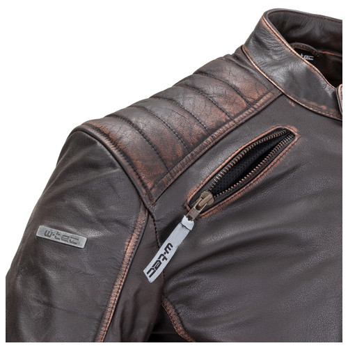 Шкіряна мото куртка W-TEC Embracer - темно-коричнева/5XL (21751-5XL) фото №10