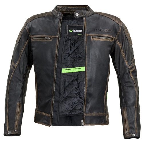 Шкіряна мото куртка W-TEC Mungelli - чорно-коричневий/5XL (19235-5XL) фото №2