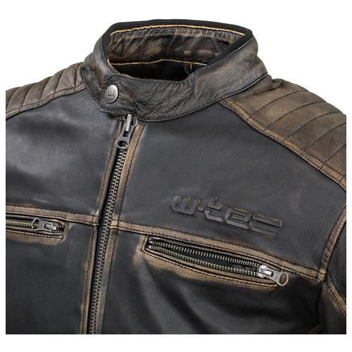 Шкіряна мото куртка W-TEC Mungelli - чорно-коричневий/5XL (19235-5XL) фото №11