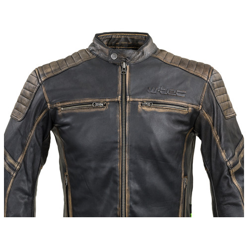 Шкіряна мото куртка W-TEC Mungelli - чорно-коричневий/5XL (19235-5XL) фото №10