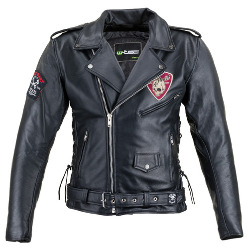 Шкіряна мото-куртка W-TEC Black Heart Perfectis - розмір 5XL/чорна (19201-5XL) фото №1