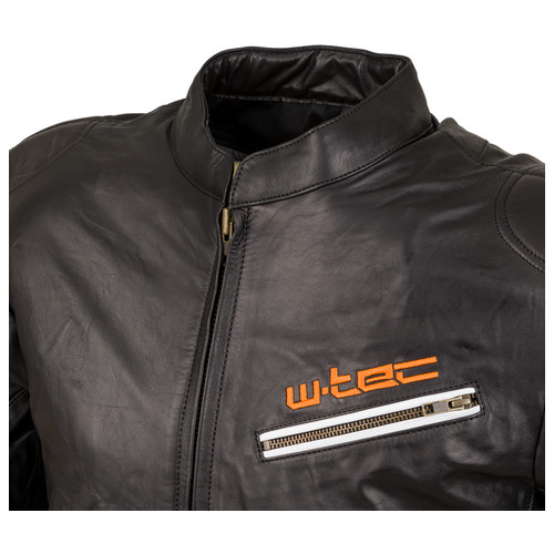 Шкіряна мото-куртка W-TEC Brenerro - розмір 3XL/чорно-оранжево-біла (17706-3XL) фото №9