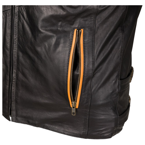 Шкіряна мото-куртка W-TEC Brenerro - розмір 3XL/чорно-оранжево-біла (17706-3XL) фото №10