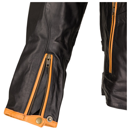 Шкіряна мото-куртка W-TEC Brenerro - розмір 3XL/чорно-оранжево-біла (17706-3XL) фото №12