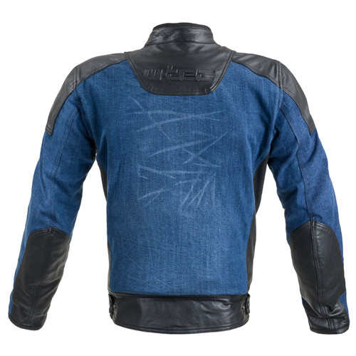 Шкіряно-джинсова мото-куртка W-TEC Kareko - розмір S/синій колір (19256-S) фото №3