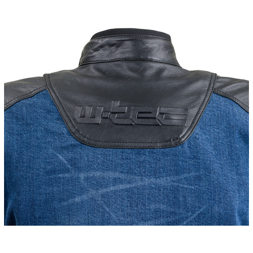 Шкіряно-джинсова мото-куртка W-TEC Kareko - розмір S/синій колір (19256-S) фото №14