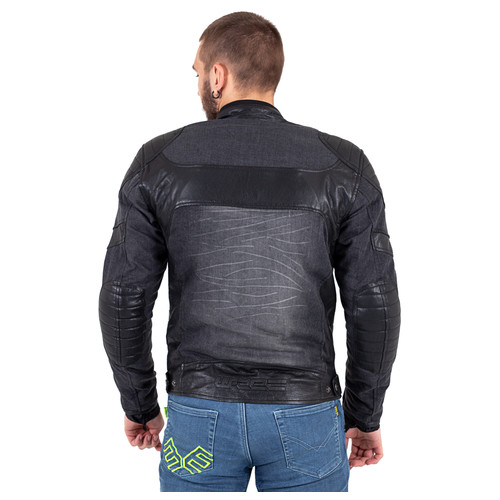 Кожано-джинсовая мото-куртка W-TEC Metalgy - размер 5XL/черная (19264-5XL) фото №6
