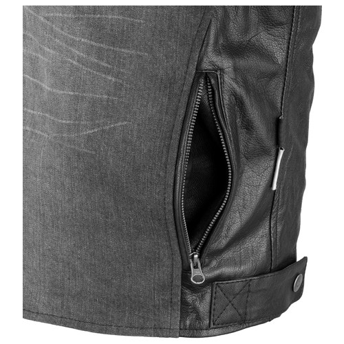 Шкіряно-джинсова мото-куртка W-TEC Metalgy - розмір 6XL/чорна (19264-6XL) фото №14
