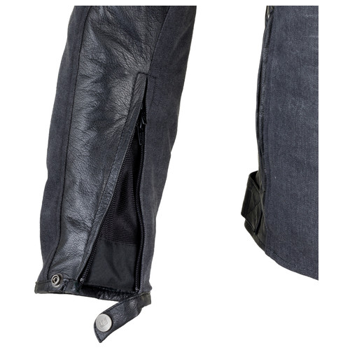 Шкіряно-джинсова мото-куртка W-TEC Metalgy - розмір 6XL/чорна (19264-6XL) фото №12