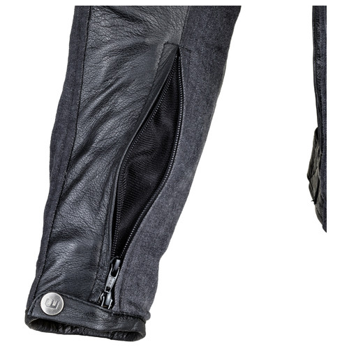 Шкіряно-джинсова мото-куртка W-TEC Metalgy - розмір 6XL/чорна (19264-6XL) фото №13