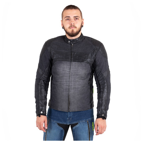 Шкіряно-джинсова мото-куртка W-TEC Metalgy - розмір 6XL/чорна (19264-6XL) фото №7