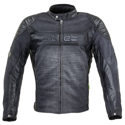 Шкіряно-джинсова мото-куртка W-TEC Metalgy - розмір 6XL/чорна (19264-6XL) фото №1